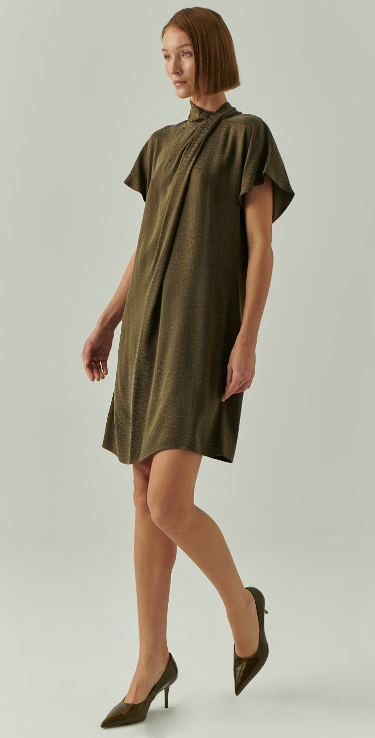 Martha Shift Dress in olive by Exquise
