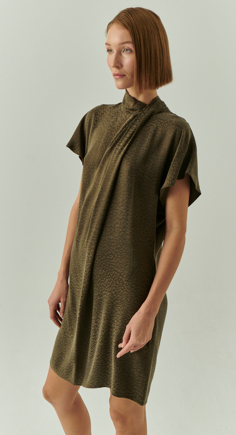 Martha Shift Dress in olive by Exquise