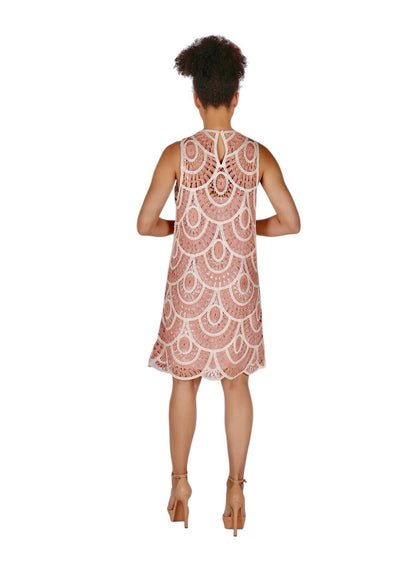 Raffella Beaded Shift Dress in blush by Conditions Apply
