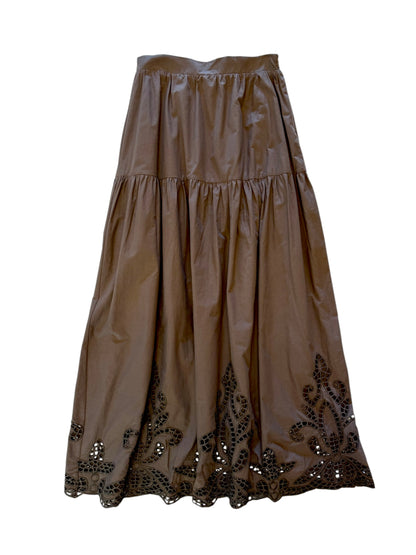 Arly Eyelet Maxi Skirt in coco by Heartloom