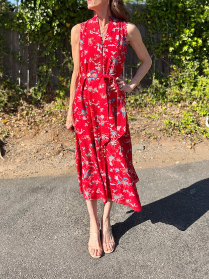 Cheyenne Midi Dress in fiore rosso print by Cleobella