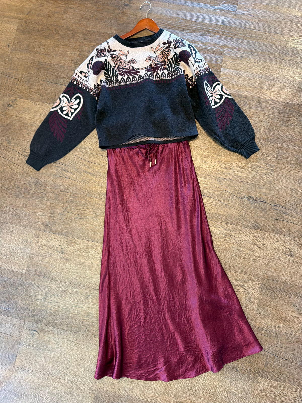 Silky Slip Skirt in merlot by Esqualo