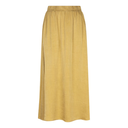 Long Cupro Crinkle Skirt in golden olive by Esqualo