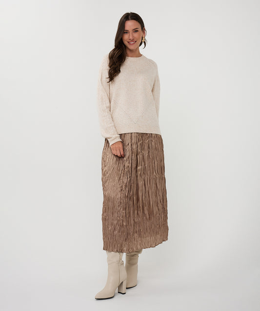 Plisse Skirt in taupe by Esqualo