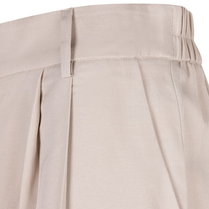 Wide Leg Pleat Front Trousers in light taupe by Esqualo