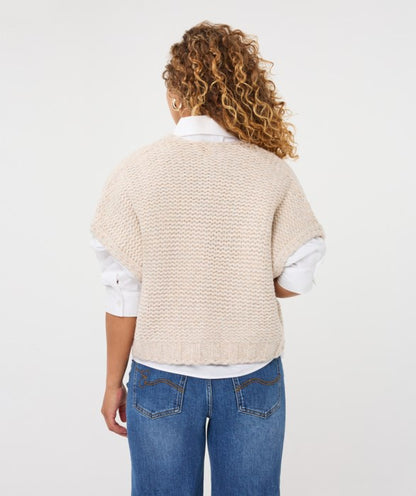 Open Weave Sweater Wrap in biscuit by Esqualo