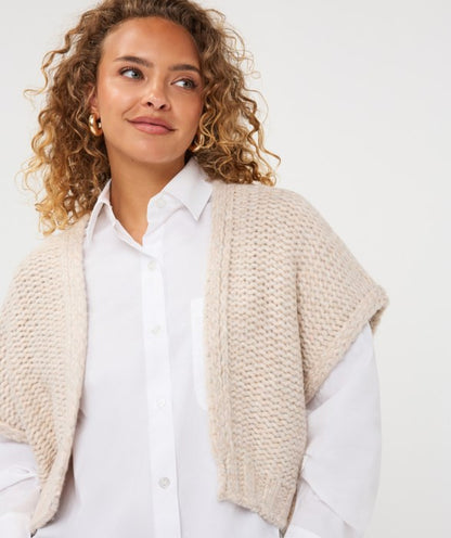 Open Weave Sweater Wrap in biscuit by Esqualo
