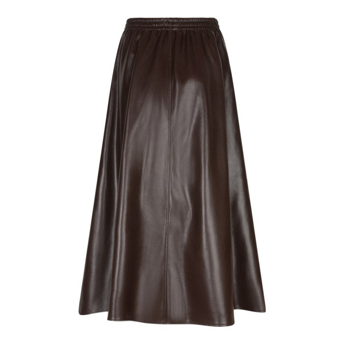 Faux Leather Midi Skirt in cacao by Esqualo