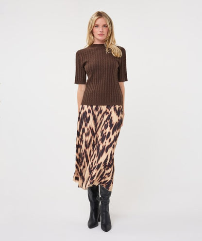Printed Pleated Skirt in soft embrace by Esqualo