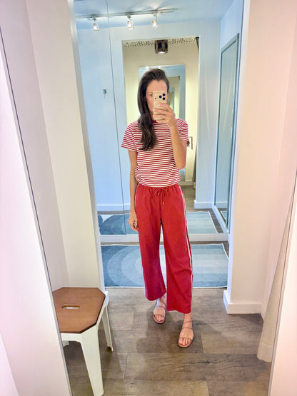 Alba Stripe Tee in red by Pistola