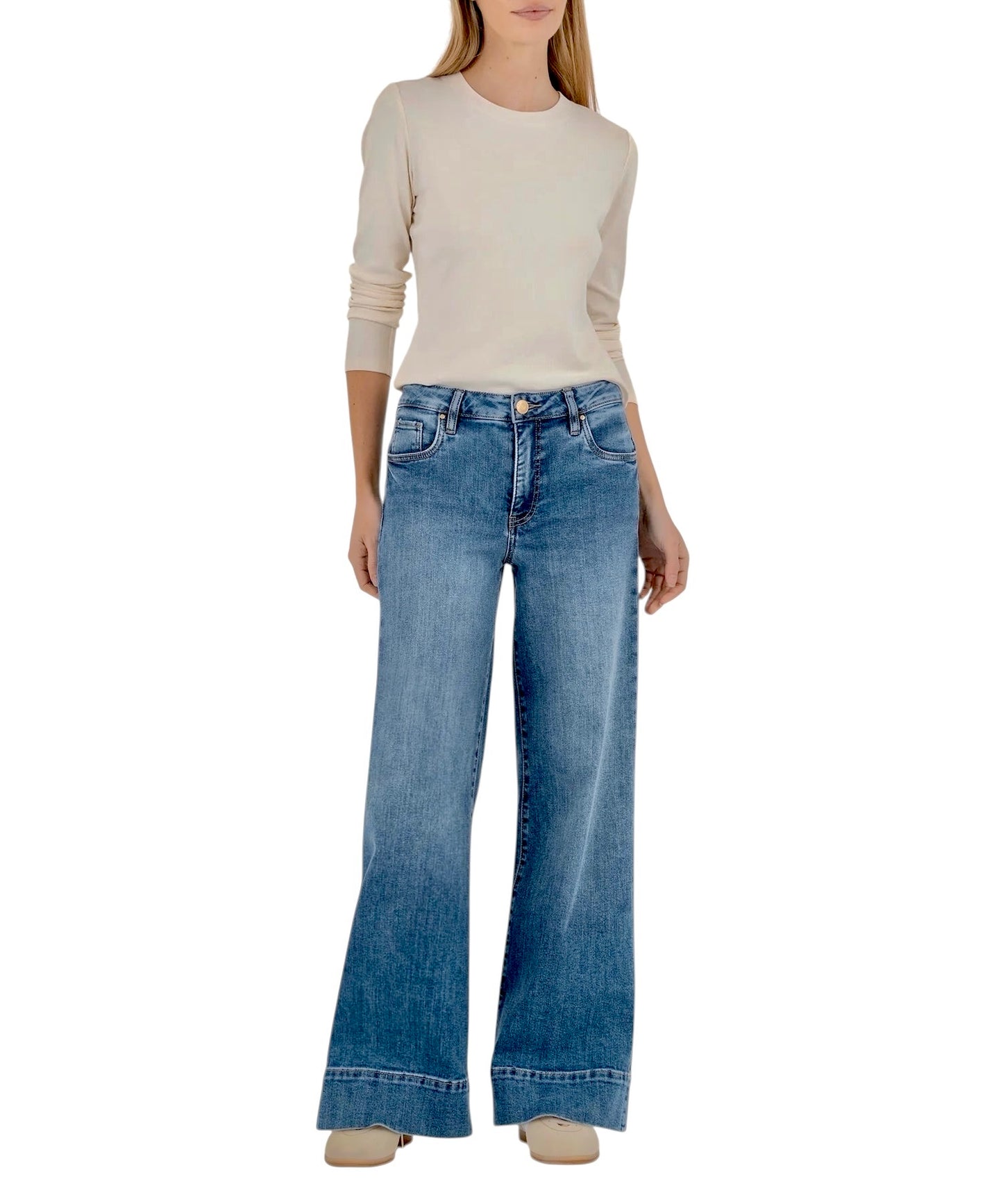 Maya High Rise Wide Leg Jean in amuse by KUT