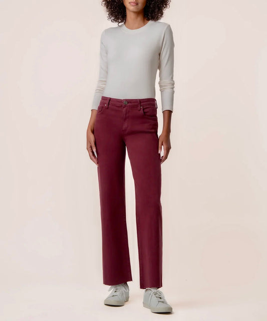 Charlotte High Rise Wide Leg in claret by KUT