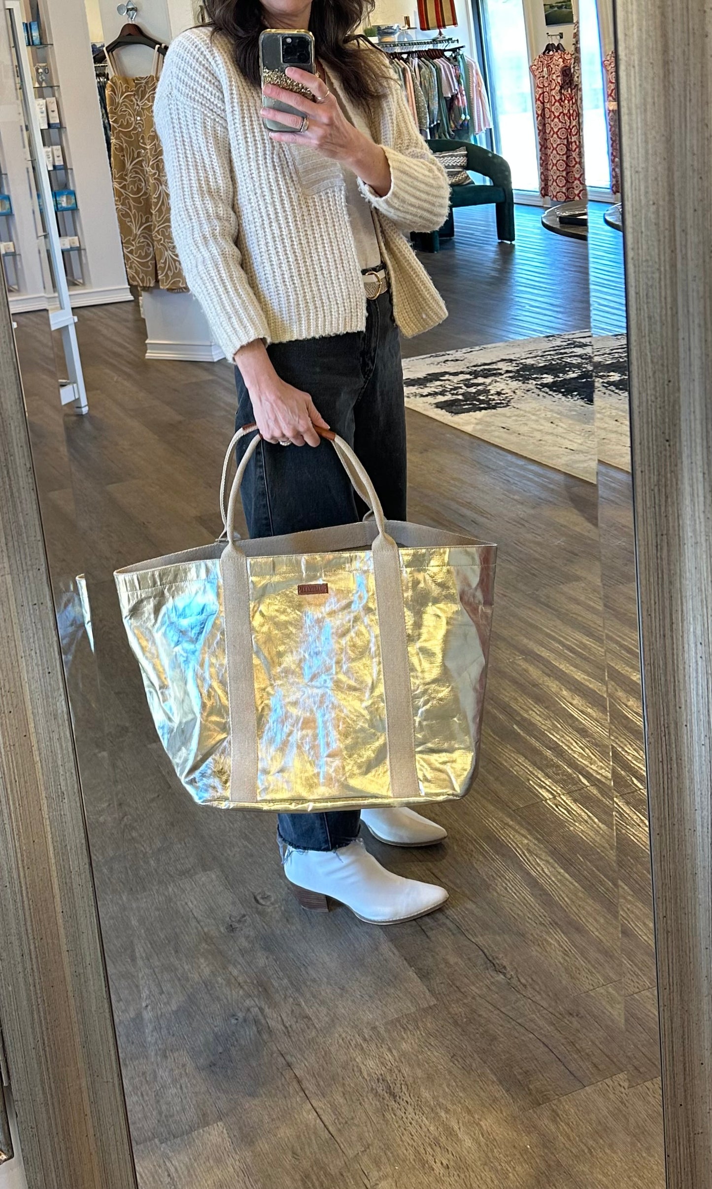 Giulia Carryall Tote Large Bag in Platino by Uashmama