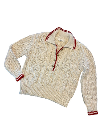 Charlotte Cable Button Front Sweater in natural by Dylan