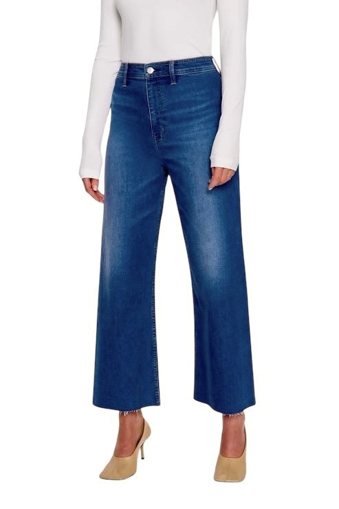 Penny High Rise Wide Leg Jean in rooftop by Pistola