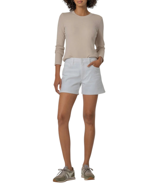 Jane High Rise Long Short in optic white by KUT