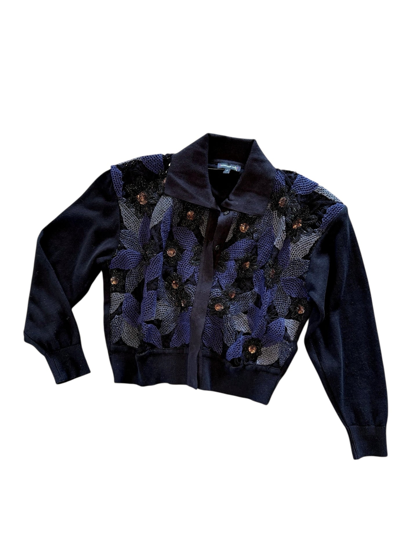 Galicia Lace Front Cardigan in black by Conditions Apply