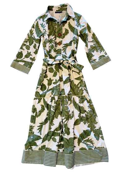 Town Maxi Dress in bali floral pesto by La Plage