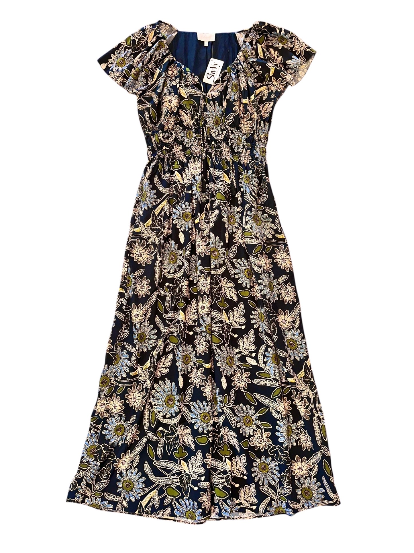 Kendall Ankle Dress in dark magnolia floral print by Cleobella