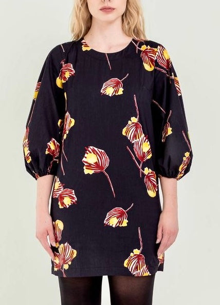 Adley Dress in black aralia by Bel Kazan