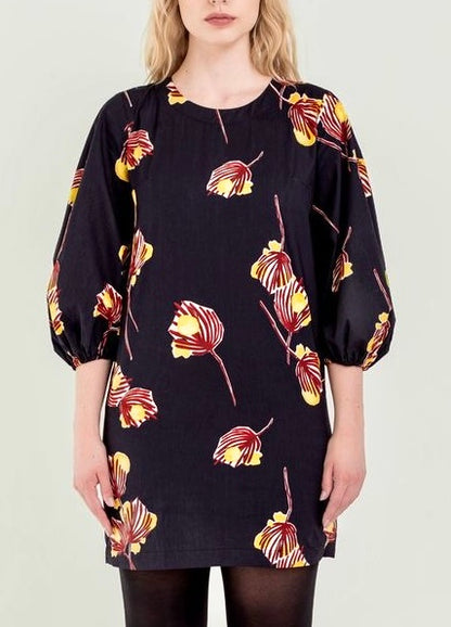 Adley Dress in black aralia by Bel Kazan