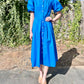 Tasha Poplin Midi Dress in tranquil blue by Greylin