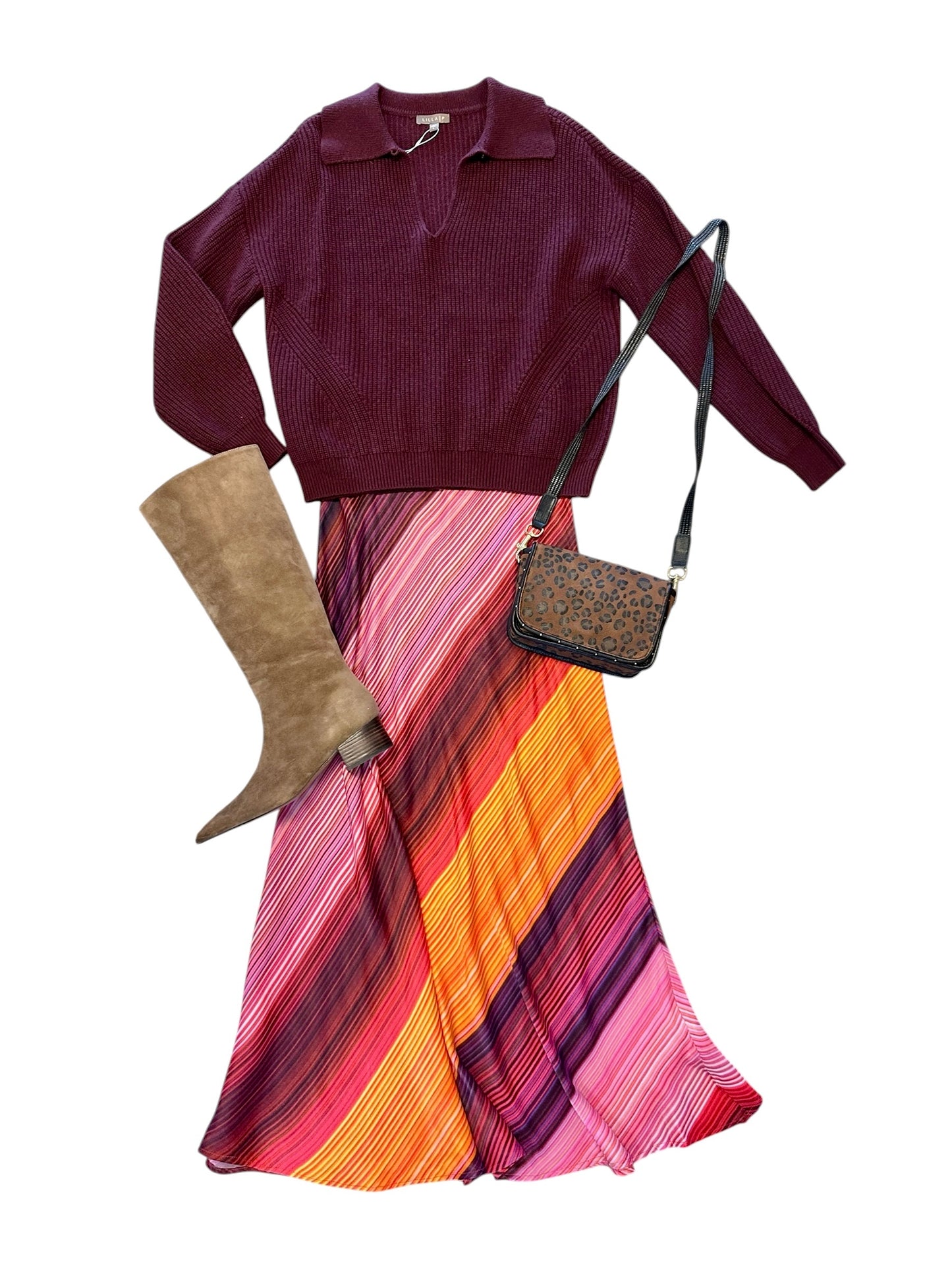 Earlina Slip Skirt in pink multi by Blank