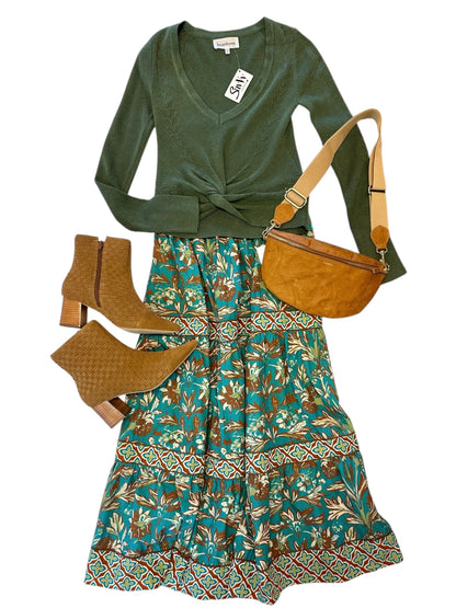 Mae Skirt in grandeur turquoise by Elizabeth James