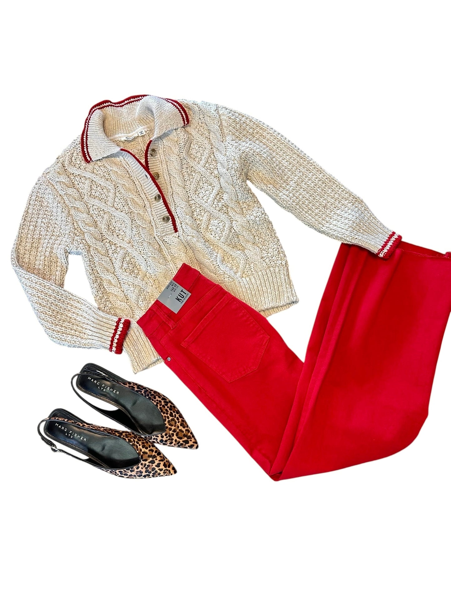 Charlotte Cable Button Front Sweater in natural by Dylan