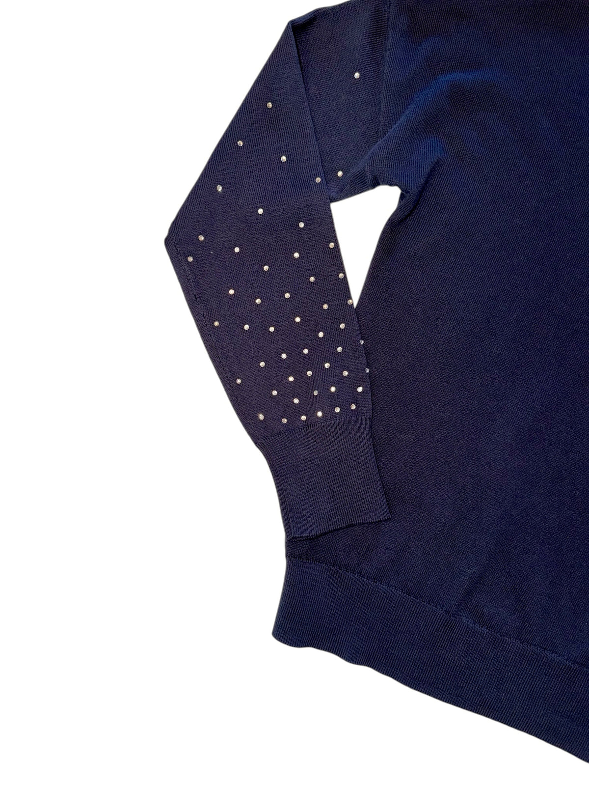 Long Sleeve Rhinestone Crew Sweater in midnight by J.Society