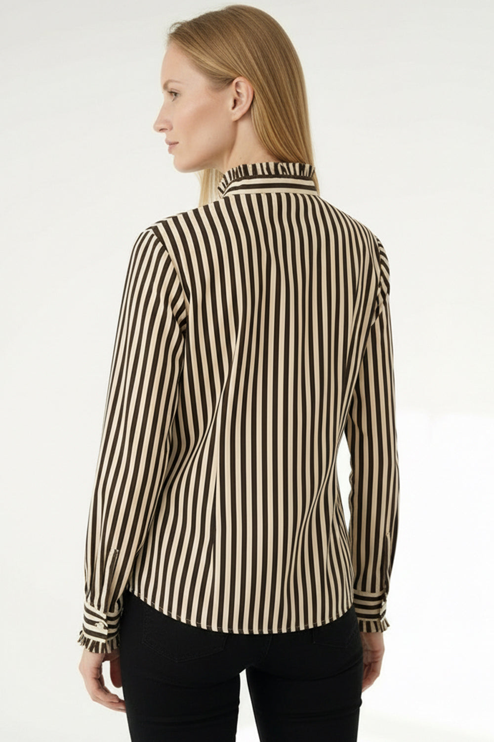 Tulipy Stripe Shirt in brown/beige by Exquise