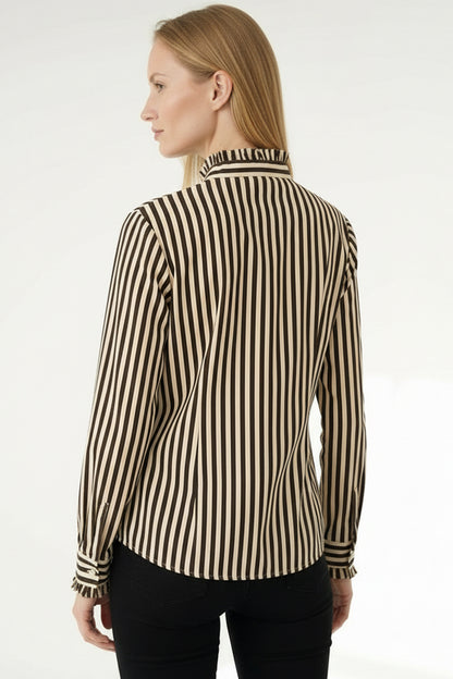 Tulipy Stripe Shirt in brown/beige by Exquise