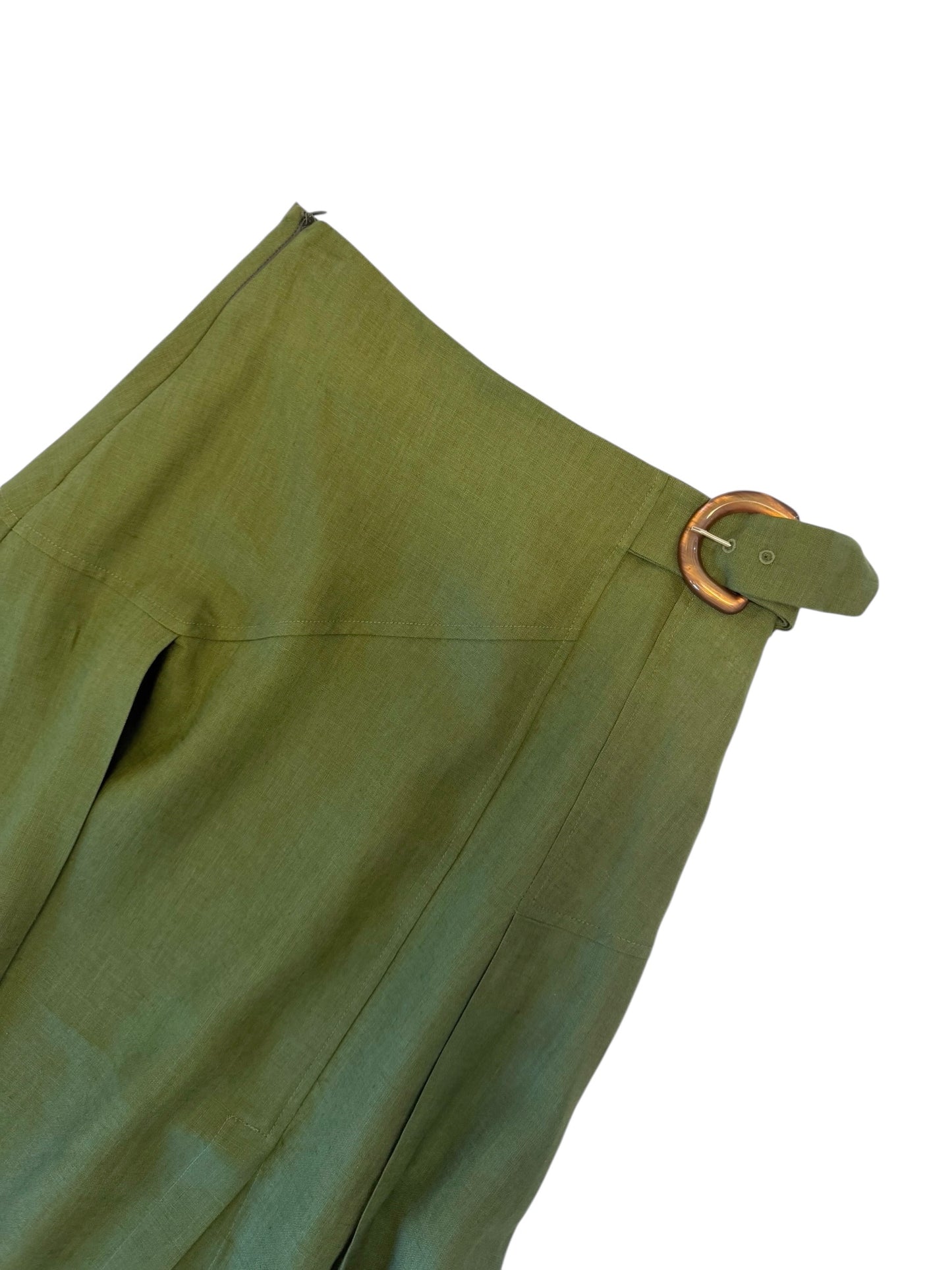 Burnice Linen Skirt in khaki by Exquise