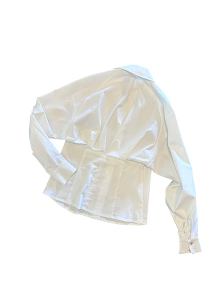 Kamari Button Up Blouse in bone by Exquise