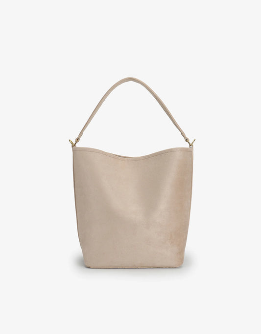 Feigh Faux Suede Shoulder Bag in foundation by Remi & Reid