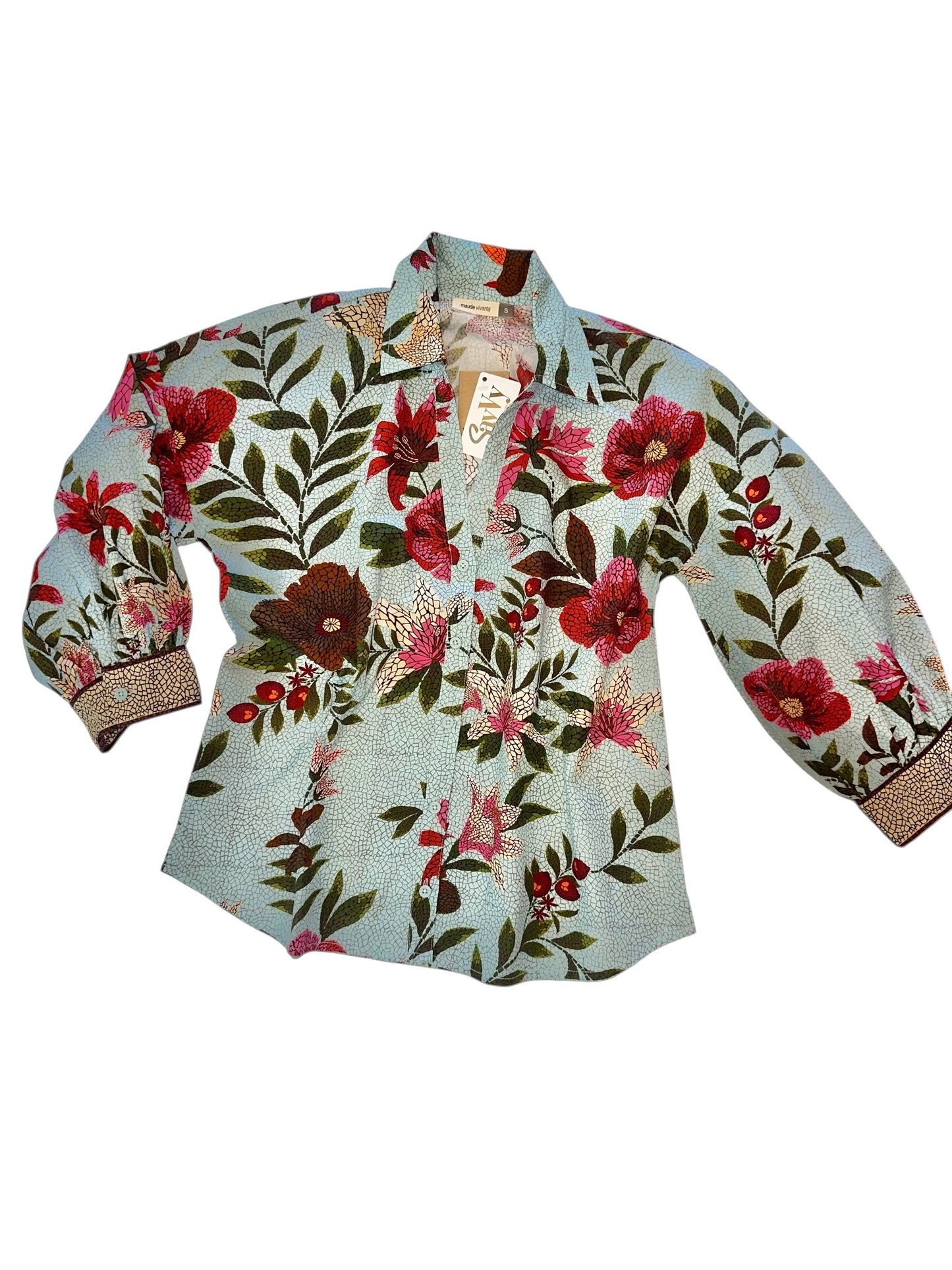 Elsa Printed Top in opal mosaic by Maude Vivante