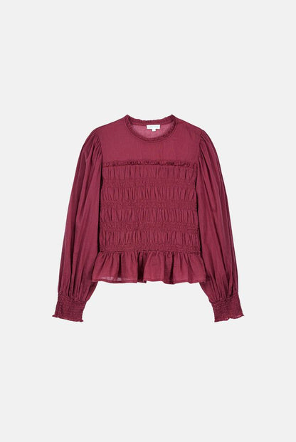 Haydee Smocked Top in grape by Louise Misha