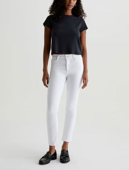 Mari High Rise Slim Straight Crop in gallery white by AG
