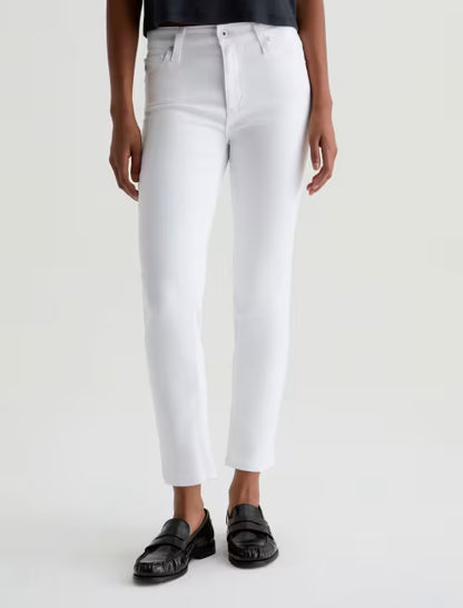 Mari High Rise Slim Straight Crop in gallery white by AG