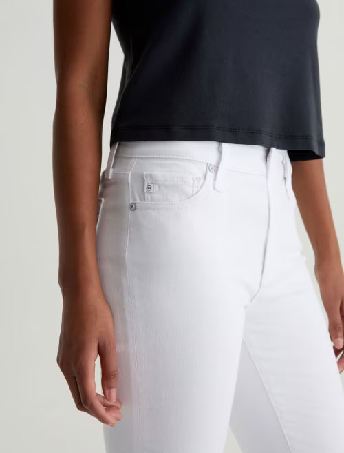 Mari High Rise Slim Straight Crop in gallery white by AG