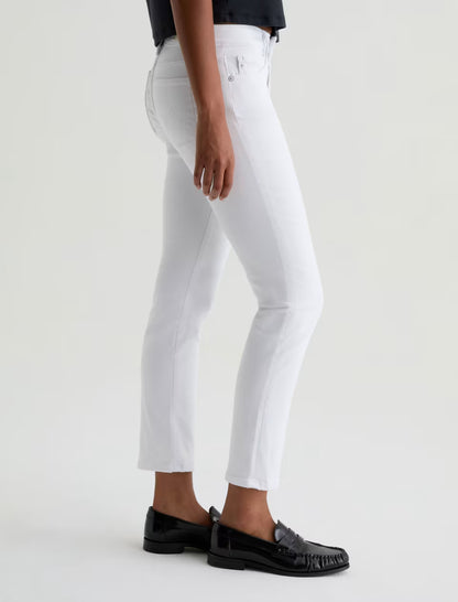 Mari High Rise Slim Straight Crop in gallery white by AG