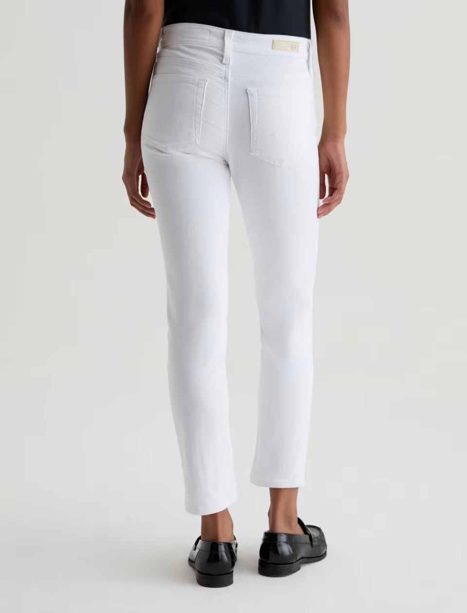Mari High Rise Slim Straight Crop in gallery white by AG