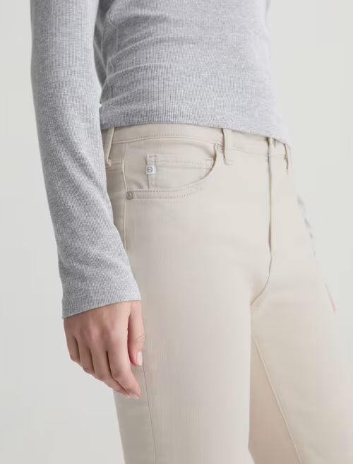 Mari High Rise Slim Straight Crop in pumice by AG