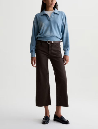 Saige Wide Leg Crop in sulfur burnt umber by AG