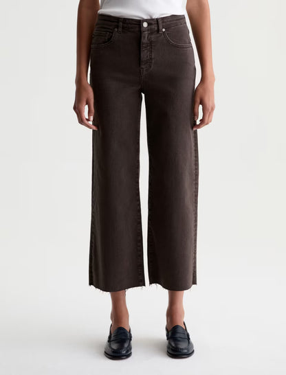 Saige Wide Leg Crop in sulfur burnt umber by AG