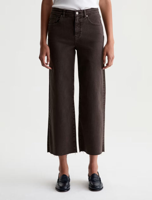 Saige Wide Leg Crop in sulfur burnt umber by AG