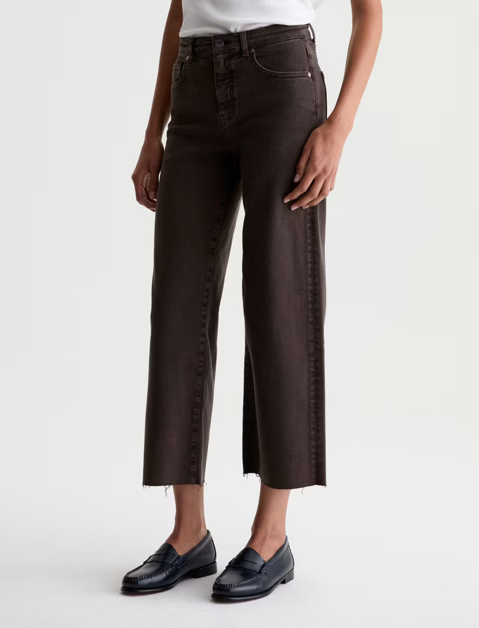Saige Wide Leg Crop in sulfur burnt umber by AG