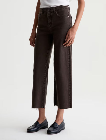 Saige Wide Leg Crop in sulfur burnt umber by AG