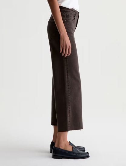 Saige Wide Leg Crop in sulfur burnt umber by AG