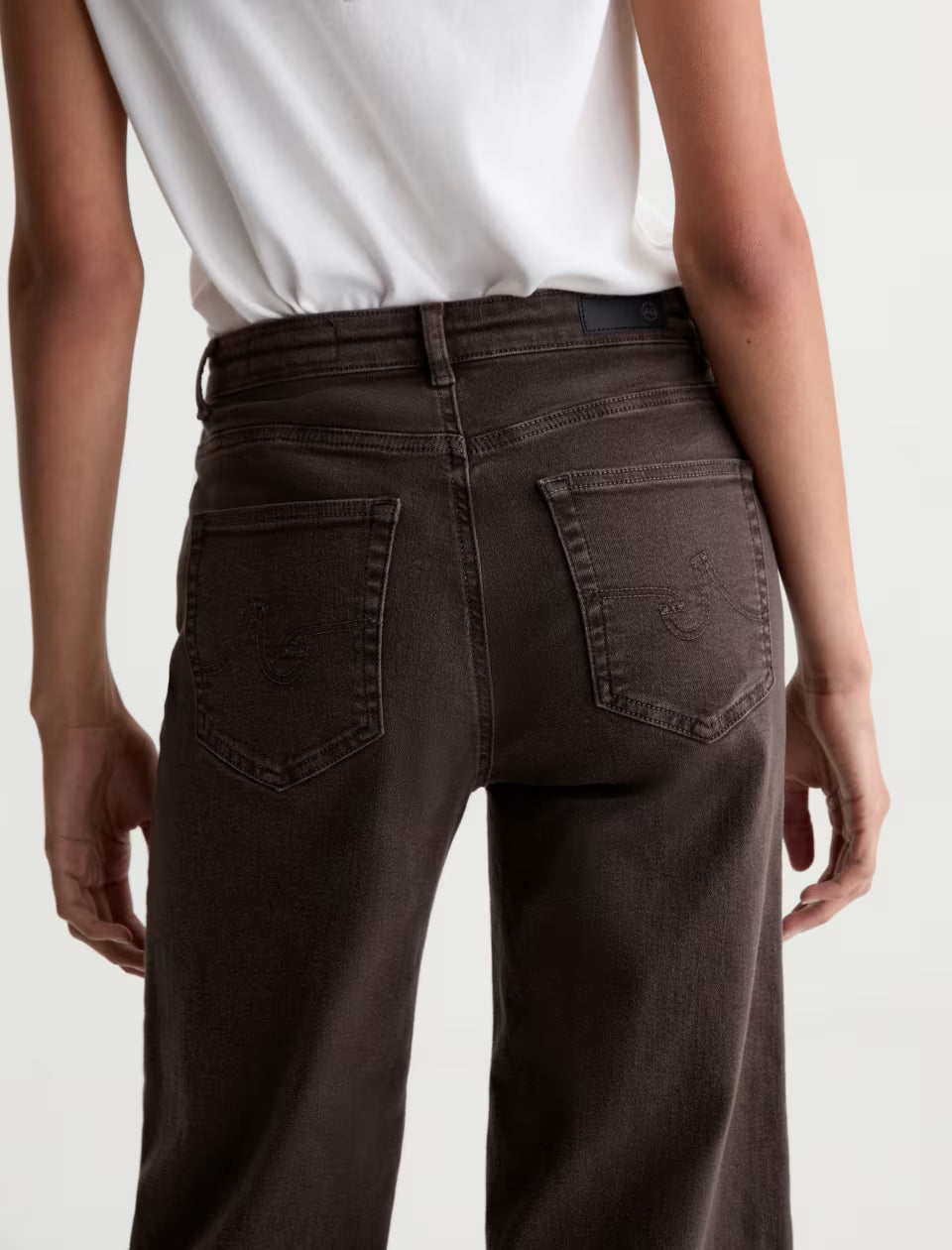 Saige Wide Leg Crop in sulfur burnt umber by AG